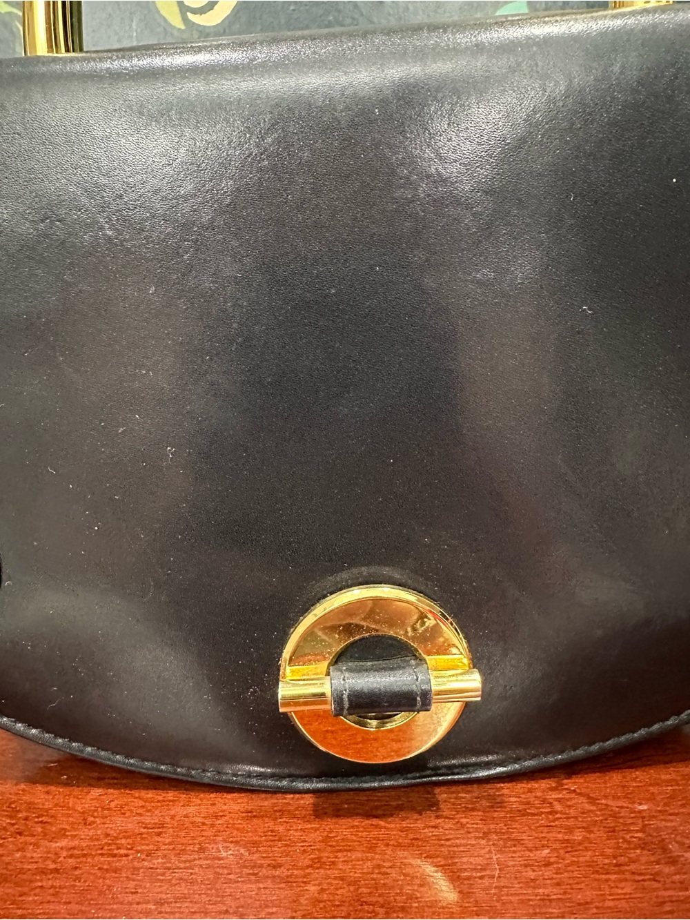 Vintage Bally Black Leather Top Handle Bag Gold Metal Handle Made in Italy - Picture 7 of 17